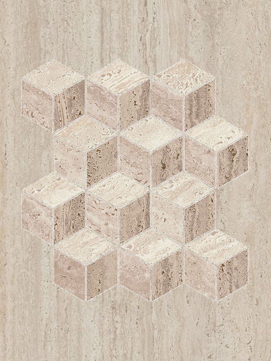 Мозаичный декор Kerama Marazzi Про Травертин 34,5x37, матовый обрезной