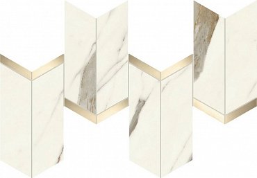 Marvel Calacatta Sublime Mosaico Chevron Lappato купить в интернет магазине Artisan.ru