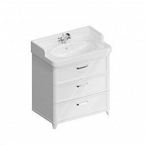 PO.N.80.3/WHT Тумба Pompei/Помпеи напольная с 3 ящиками 80, белая глянцевая купить в интернет магазине Artisan.ru