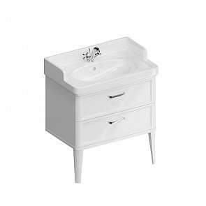 PO.N.80.2/WHT Тумба Pompei/Помпеи напольная с 2 ящиками 80, белая глянцевая купить в интернет магазине Artisan.ru