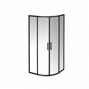 VE.90.RSD.BLK.M Душевой уголок Vetro/Ветро, раздвижной, четверть круга, 90х90х195, матовый черный купить в интернет магазине Artisan.ru