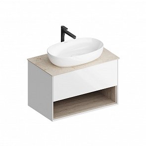 PLB.M.80.1/WHT Тумба Plaza Modern/Плаза Модерн подвесная 80 белый 1 ящик + полка купить в интернет магазине Artisan.ru