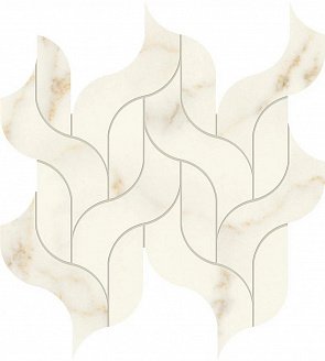 Marvel Calacatta Apuano Mosaico Waterfall Lappato купить в интернет магазине Artisan.ru