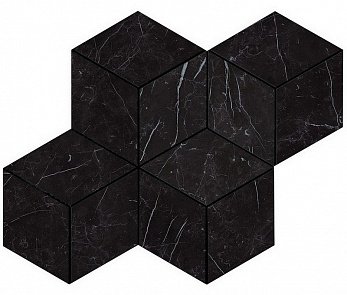 Marvel Nero Marquina Mosaico Esag. Lapp. купить в интернет магазине Artisan.ru