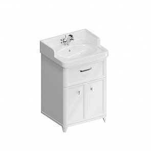 PO.N.60.1/WHT Тумба Pompei/Помпеи напольная с ящиком и дверцами 60, белая глянцевая купить в интернет магазине Artisan.ru